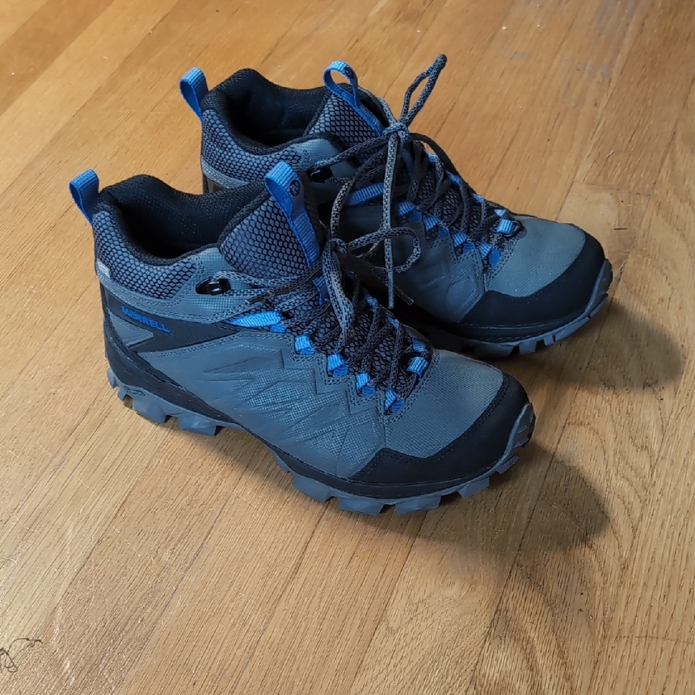 Merrell Gray and Blue Hiking Shoes